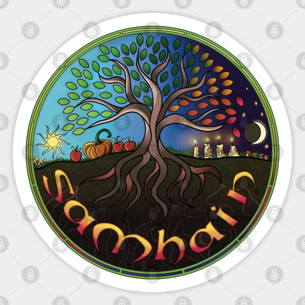 Samhain: the end of harvest and beginning of Winter Sticker by ElderIslesPress